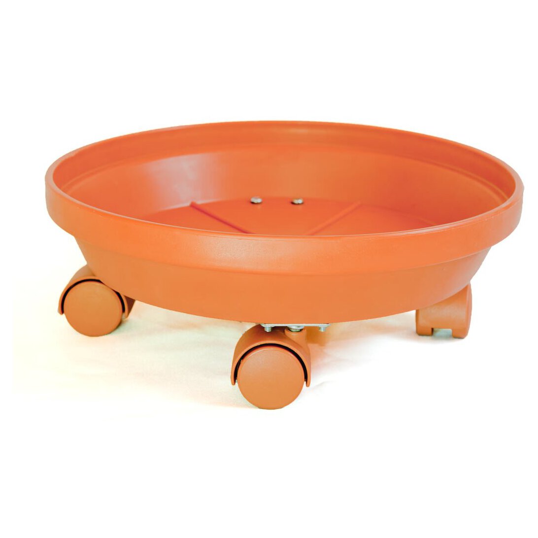 plant saucer on wheels Rhino 12" Terra Cotta Plastic Rolling Plant Saucer
