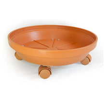 Load image into Gallery viewer, Rhino 14&quot; Terra Cotta Plastic Rolling Plant Saucer
