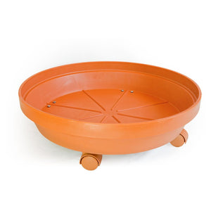 Rhino 18" Terra Cotta Plastic Rolling Plant Saucer